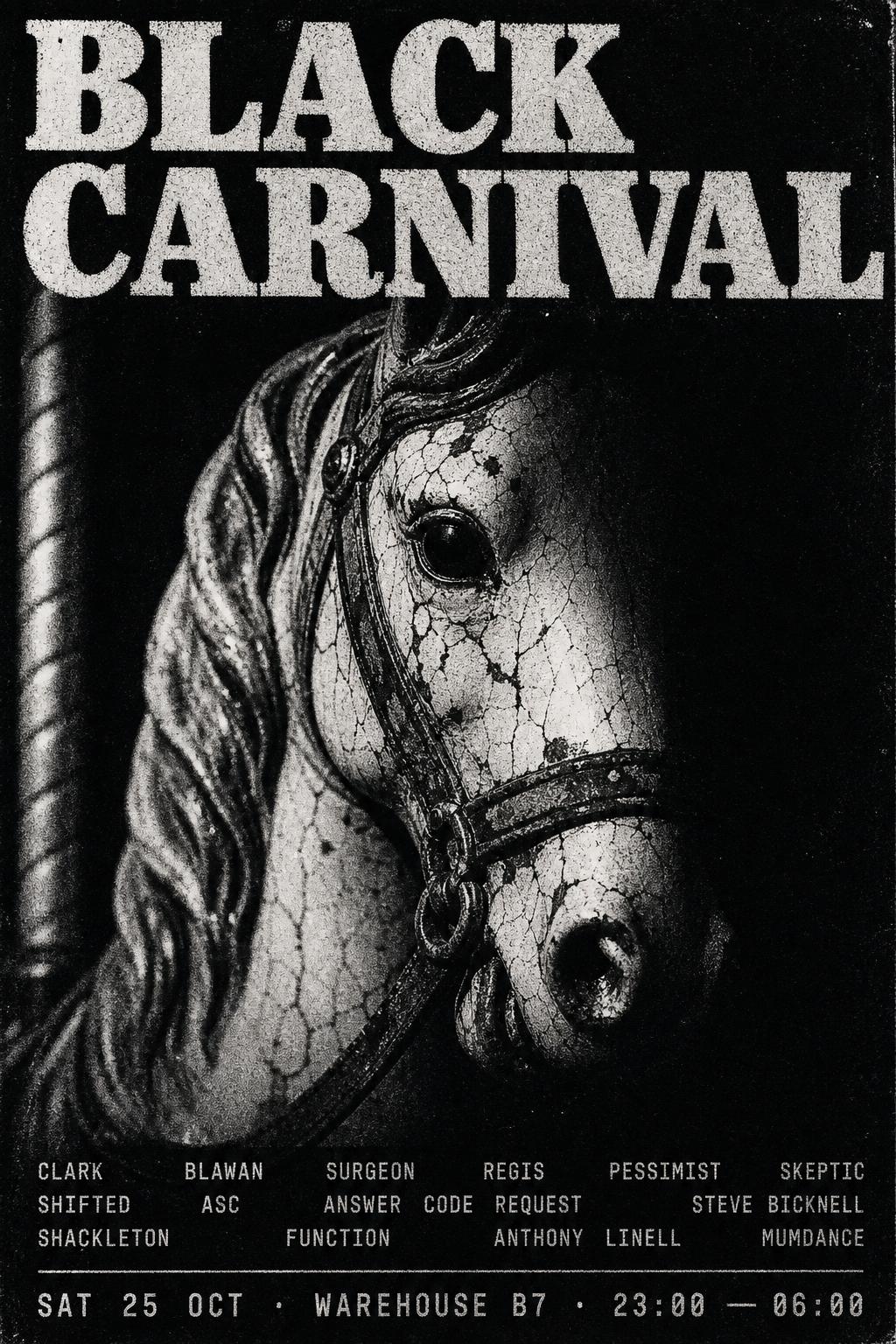 Black Carnival — sample underground rave poster