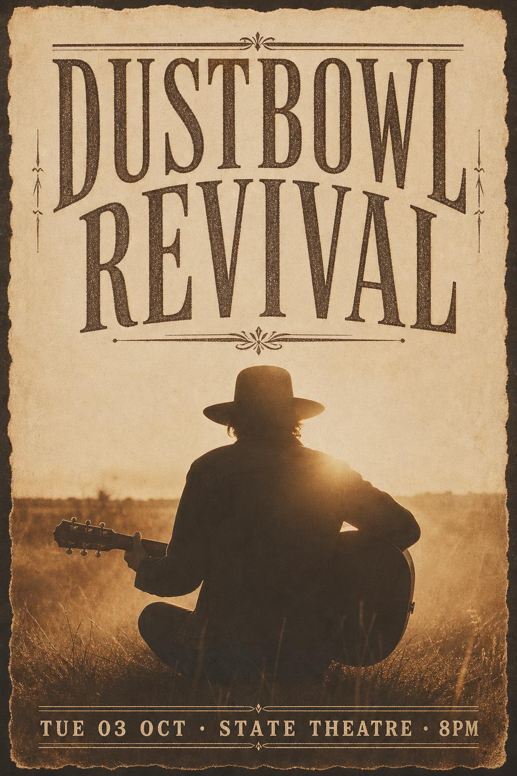 Dustbowl Revival — sample folk concert poster